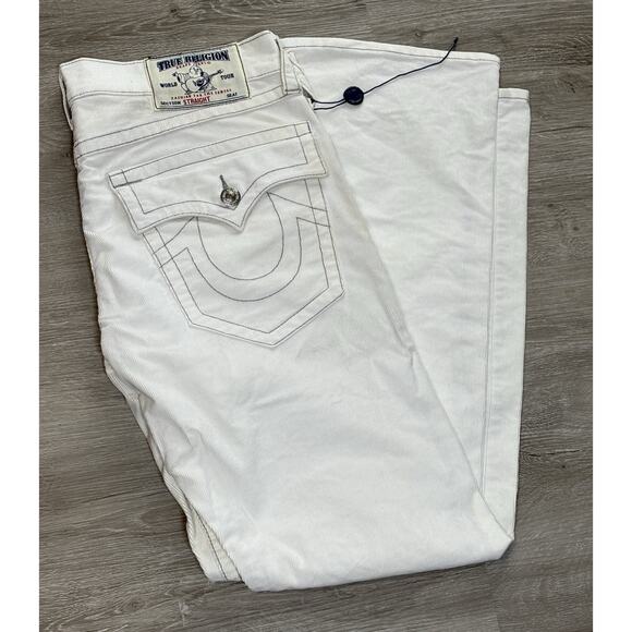 True Religion Pants Mens 34x32 White Corduroy Flap T Pants - Picture 3 of 7